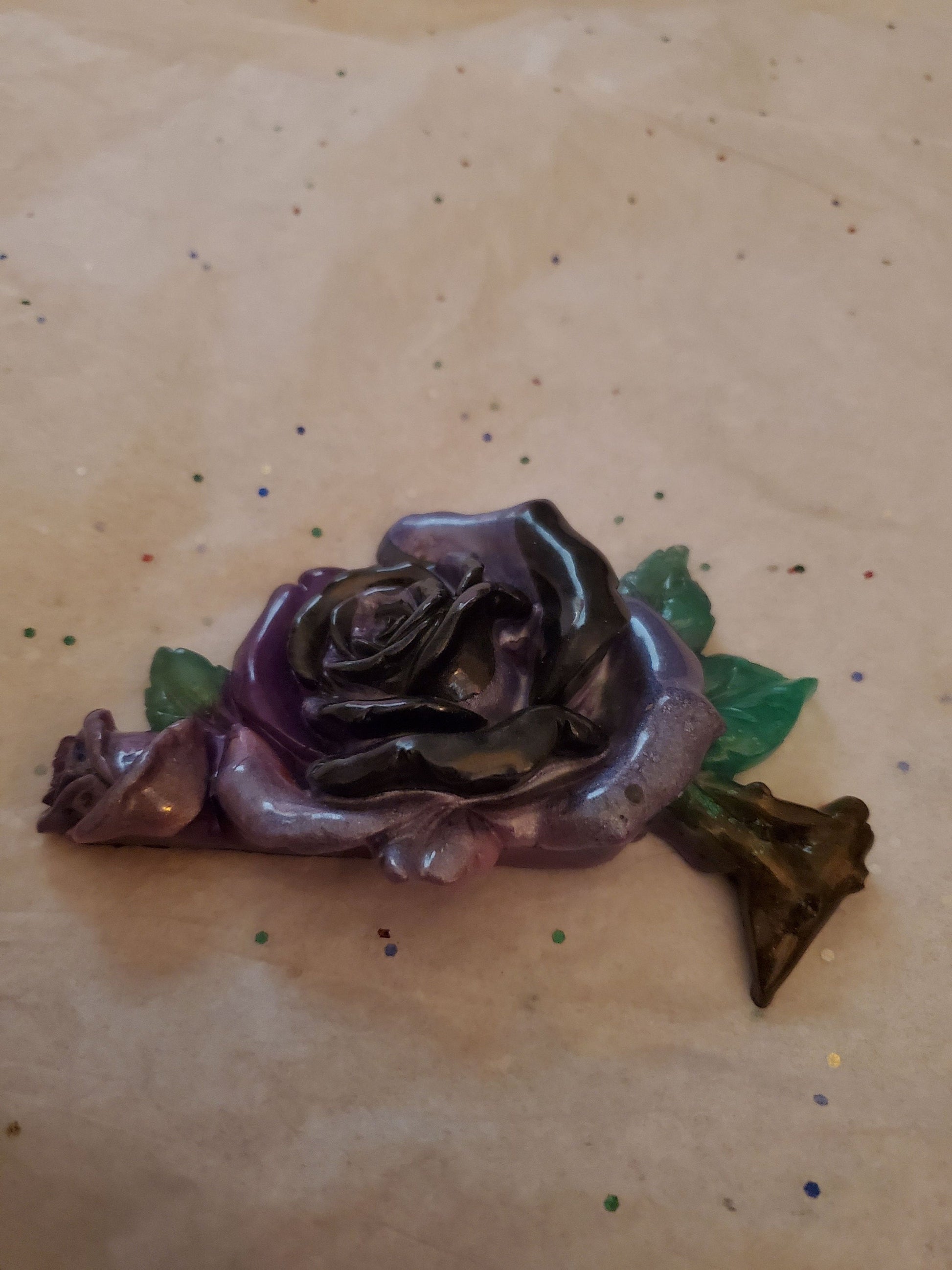 3D Resin Rose. Beautiful purple.