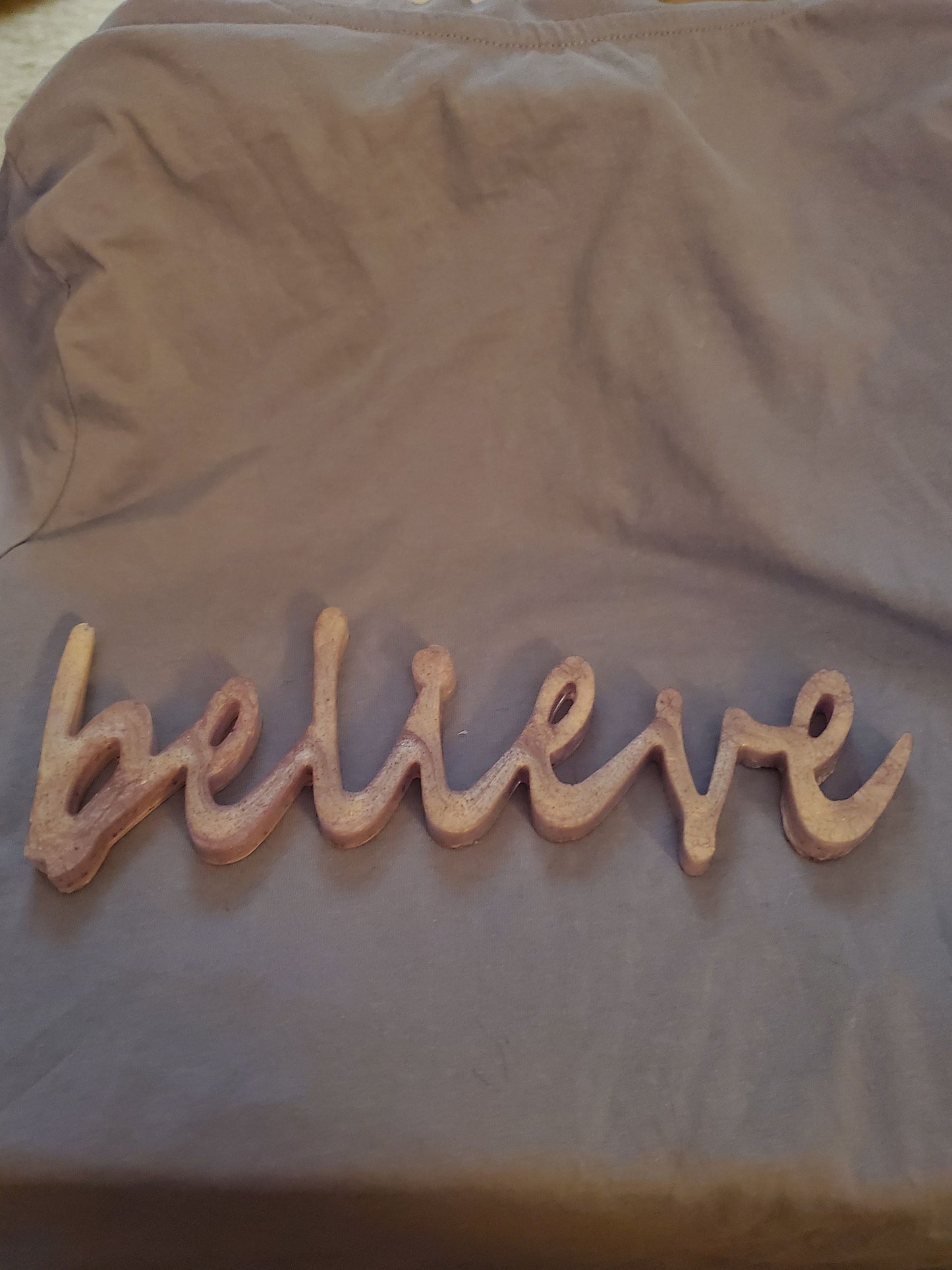 Inspirational signs... "Blessed," "Believe," "Breathe." Resin signs. Written in cursive