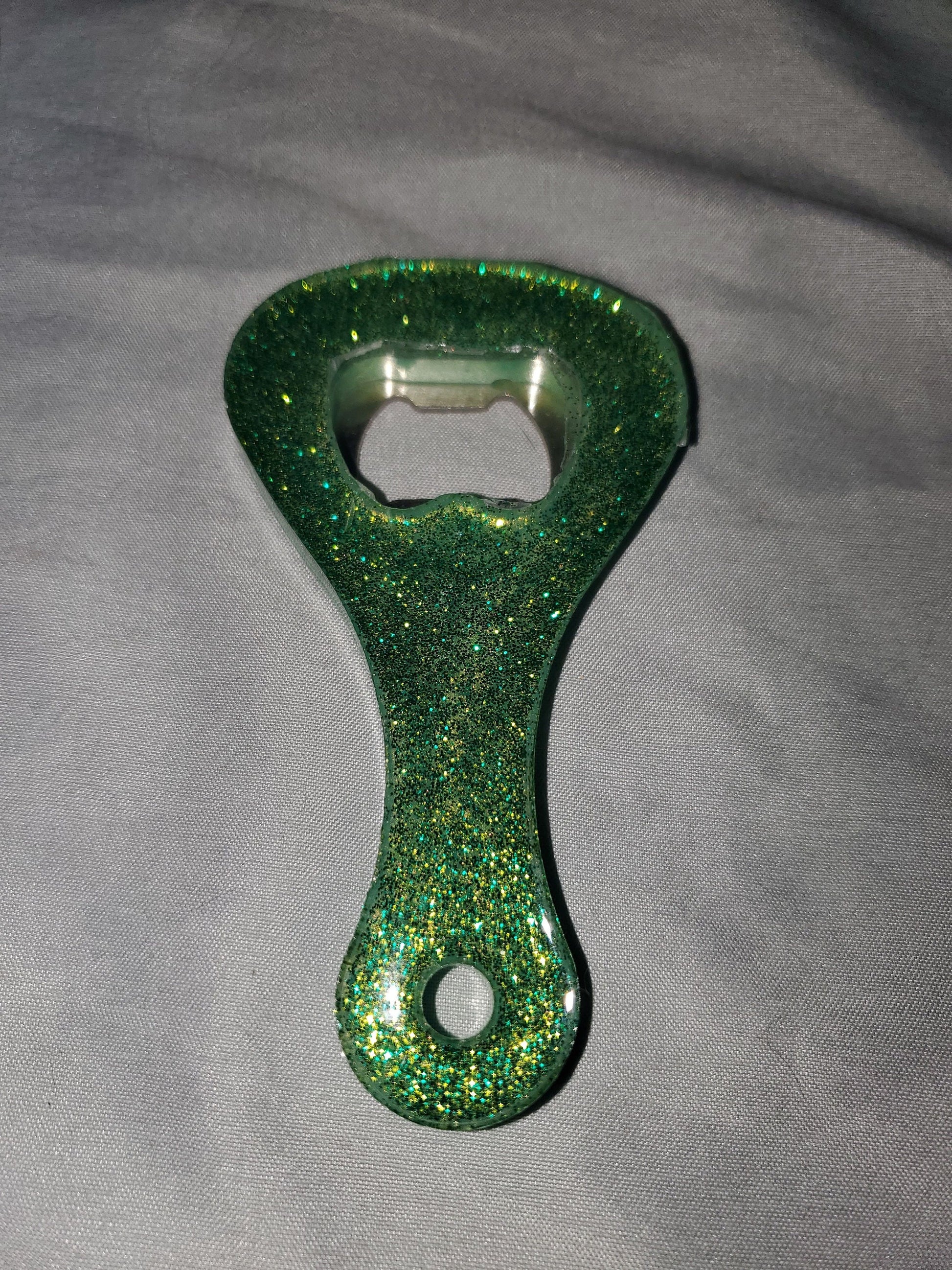 Beer bottle opener/bottle opener. Epoxy resin based, durable and one-of-a-kind!