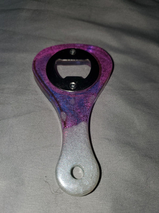 Beer bottle opener/bottle opener. Epoxy resin based, durable and one-of-a-kind!