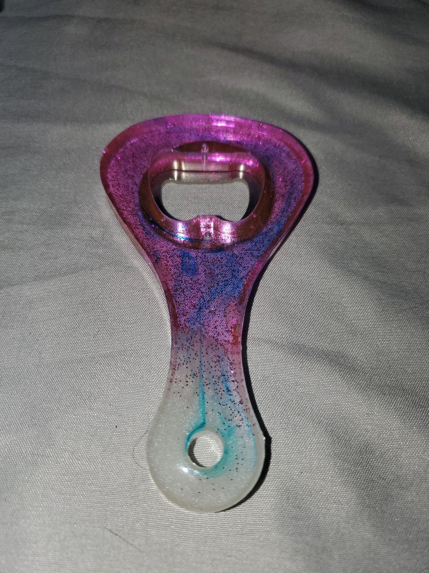 Beer bottle opener/bottle opener. Epoxy resin based, durable and one-of-a-kind!