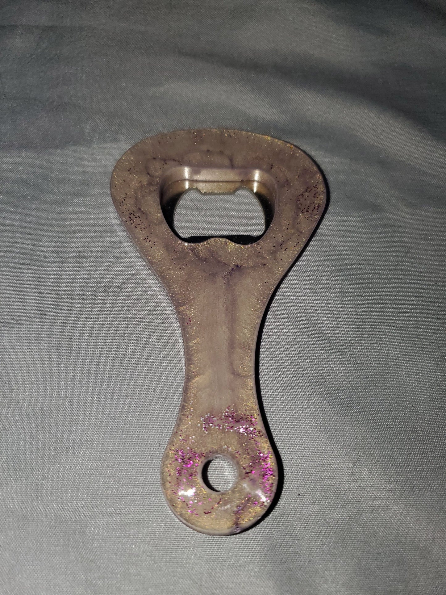 Beer bottle opener/bottle opener. Epoxy resin based, durable and one-of-a-kind!