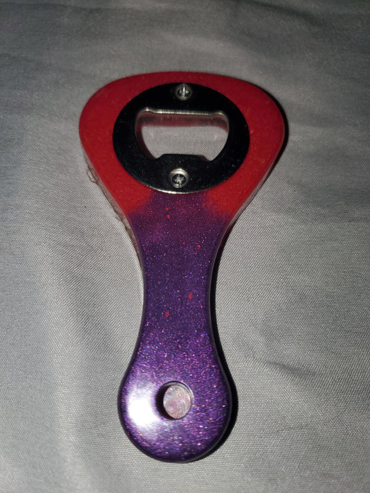 Beer bottle opener/bottle opener. Epoxy resin based, durable and one-of-a-kind!