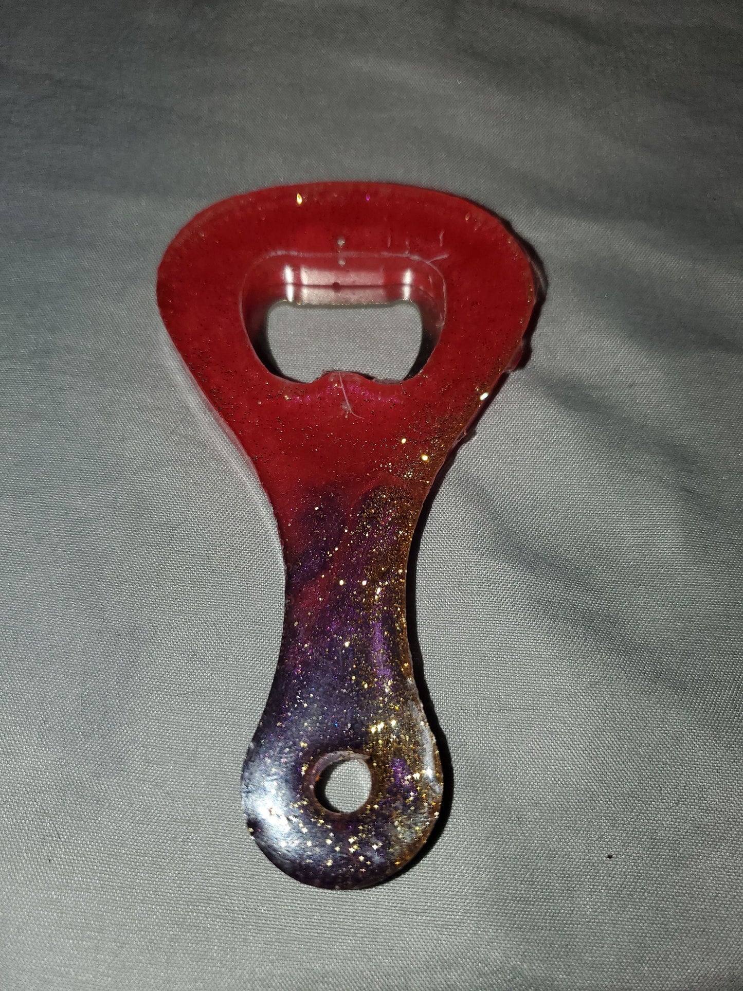 Beer bottle opener/bottle opener. Epoxy resin based, durable and one-of-a-kind!