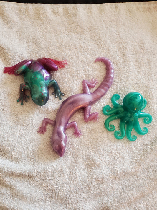 Animal trio - Lizard, Frog, Octopus